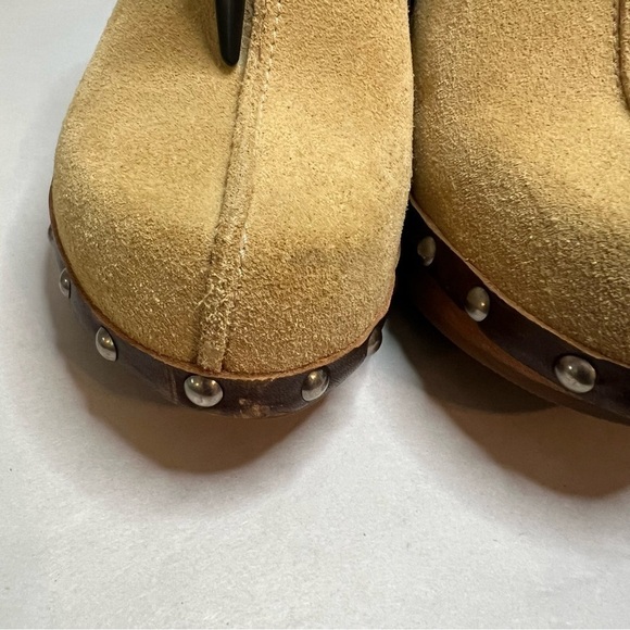 Vintage Tommy Hilfiger Clogs Size 7.5 Leather Upper Tan Summer Y2K 90s - Picture 4 of 15